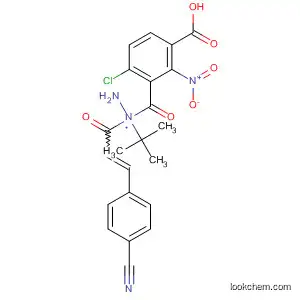 Molecular Structure of 112855-08-0 (Benzoic acid, 4-chloro-2-nitro-,
2-[3-(4-cyanophenyl)-1-oxo-2-propenyl]-2-(1,1-dimethylethyl)hydrazide)