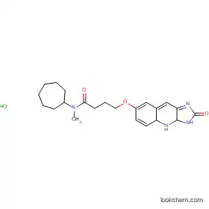 Molecular Structure of 112859-27-5 (Butanamide,
N-cycloheptyl-4-[(2,3-dihydro-2-oxo-1H-imidazo[4,5-b]quinolin-7-yl)oxy]
-N-methyl-, monohydrochloride)