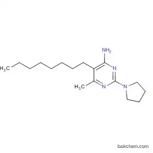 Molecular Structure of 113081-65-5 (4-Pyrimidinamine, 6-methyl-5-octyl-2-(1-pyrrolidinyl)-)
