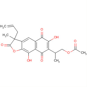 Molecular Structure of 113271-23-1 (Naphtho[2,3-b]furan-2,5,8(3H)-trione,
7-[2-(acetyloxy)-1-methylethyl]-6,9-dihydroxy-3-methyl-3-(2-propenyl)-)