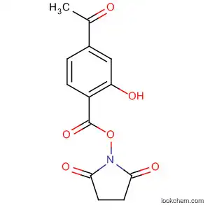 Molecular Structure of 113662-47-8 (2,5-Pyrrolidinedione, 1-[(4-acetyl-2-hydroxybenzoyl)oxy]-)