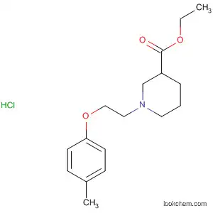 Molecular Structure of 113896-48-3 (3-Piperidinecarboxylic acid, 1-[2-(4-methylphenoxy)ethyl]-, ethyl ester,
hydrochloride)