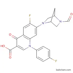 Molecular Structure of 114085-98-2 (3-Quinolinecarboxylic acid,
6-fluoro-1-(4-fluorophenyl)-7-(5-formyl-2,5-diazabicyclo[2.2.1]hept-2-yl)-
1,4-dihydro-4-oxo-)