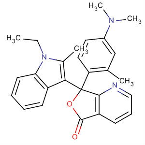 Molecular Structure of 114090-22-1 (Furo[3,4-b]pyridin-5(7H)-one,
7-[4-(dimethylamino)-2-methylphenyl]-7-(1-ethyl-2-methyl-1H-indol-3-yl)-)