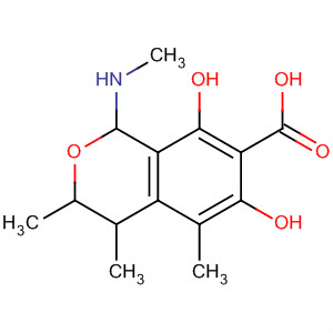 1H-2-Benzopyran-7-carboxylic acid, 3,4-dihydro-6,8-dihydroxy-3,4,5-trimethyl-1-(methylamino)-