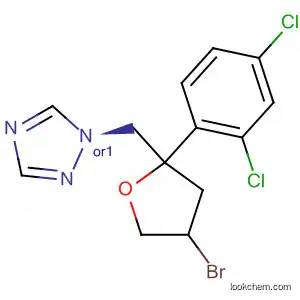 Molecular Structure of 114544-80-8 (1H-1,2,4-Triazole,
1-[[4-bromo-2-(2,4-dichlorophenyl)tetrahydro-2-furanyl]methyl]-, cis-)