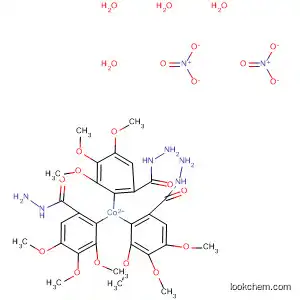 Molecular Structure of 115927-90-7 (Cobalt(2+), tris(3,4,5-trimethoxybenzoic acid hydrazide)-, dinitrate,
tetrahydrate)