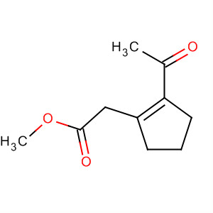 Molecular Structure of 14619-55-7 (1-Cyclopentene-1-acetic acid, 2-acetyl-, methyl ester)