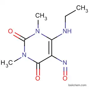 Molecular Structure of 4217-36-1 (2,4(1H,3H)-Pyrimidinedione, 6-(ethylamino)-1,3-dimethyl-5-nitroso-)