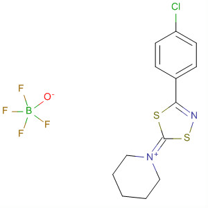 Molecular Structure of 102363-59-7 (Piperidinium, 1-[3-(4-chlorophenyl)-1,4,2-dithiazol-5-ylidene]-,
tetrafluoroborate(1-))