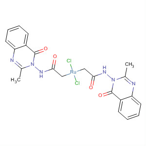 Molecular Structure of 107032-55-3 (Ruthenium,
dichlorobis[N-(2-methyl-4-oxo-3(4H)-quinazolinyl)acetamide]-)