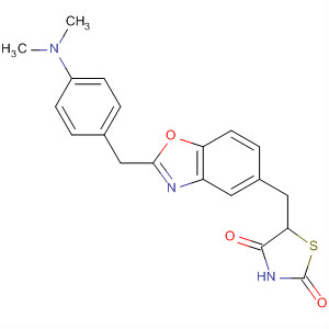 Molecular Structure of 118403-18-2 (2,4-Thiazolidinedione,
5-[[2-[[4-(dimethylamino)phenyl]methyl]-5-benzoxazolyl]methyl]-)