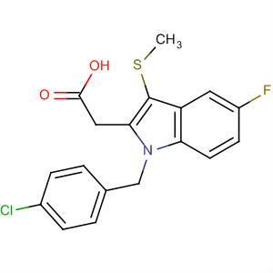 Molecular Structure of 118414-61-2 (1H-Indole-2-acetic acid,
1-[(4-chlorophenyl)methyl]-5-fluoro-3-(methylthio)-)