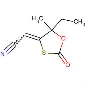 Molecular Structure of 118560-29-5 (Acetonitrile, (5-ethyl-5-methyl-2-oxo-1,3-oxathiolan-4-ylidene)-)