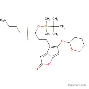 Molecular Structure of 118583-10-1 (2H-Cyclopenta[b]furan-2-one,
4-[3-[[(1,1-dimethylethyl)dimethylsilyl]oxy]-4,4-difluorooctyl]hexahydro-5-[
(tetrahydro-2H-pyran-2-yl)oxy]-)