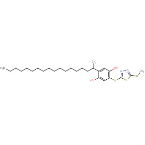 Molecular Structure of 119431-96-8 (1,4-Benzenediol,
2-[[5-(methylthio)-1,3,4-thiadiazol-2-yl]thio]-5-sec-octadecyl-)