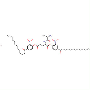 Molecular Structure of 123524-51-6 (L-Glutamic acid, N-b-alanyl-, bis[2-nitro-4-(1-oxododecyl)phenyl] ester,
monohydrobromide)