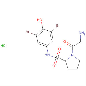 Molecular Structure of 124762-49-8 (L-Prolinamide, glycyl-N-(3,5-dibromo-4-hydroxyphenyl)-,
monohydrochloride)