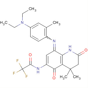 Molecular Structure of 132682-90-7 (Acetamide,
N-[8-[[4-(diethylamino)-2-methylphenyl]imino]-1,2,3,4,5,8-hexahydro-4,4
-dimethyl-2,5-dioxo-6-quinolinyl]-2,2,2-trifluoro-)