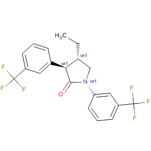 Molecular Structure of 132740-73-9 (2-Pyrrolidinone, 4-ethyl-1,3-bis[3-(trifluoromethyl)phenyl]-, trans-)