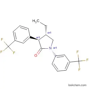 Molecular Structure of 132740-73-9 (2-Pyrrolidinone, 4-ethyl-1,3-bis[3-(trifluoromethyl)phenyl]-, trans-)