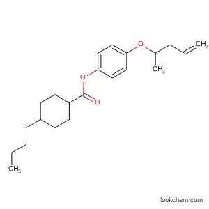 Molecular Structure of 134664-37-2 (Cyclohexanecarboxylic acid, 4-butyl-, 4-(4-pentenyloxy)phenyl ester,
trans-)