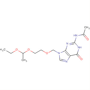 Molecular Structure of 135863-75-1 (Acetamide,
N-[9-[[2-(1-ethoxyethoxy)ethoxy]methyl]-6,9-dihydro-6-oxo-1H-purin-2-yl]
-)