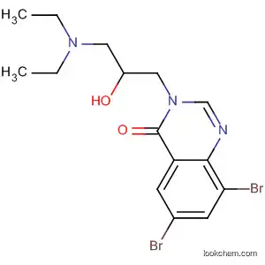 Molecular Structure of 137935-44-5 (4(3H)-Quinazolinone,
6,8-dibromo-3-[3-(diethylamino)-2-hydroxypropyl]-)
