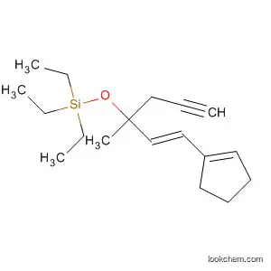 Molecular Structure of 138173-02-1 (Silane,
[[1-[2-(1-cyclopenten-1-yl)ethenyl]-1-methyl-3-butynyl]oxy]triethyl-, (E)-)