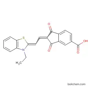 Molecular Structure of 138530-49-1 (1H-Indene-5-carboxylic acid,
2-[(3-ethyl-2(3H)-benzothiazolylidene)ethylidene]-2,3-dihydro-1,3-dioxo-)