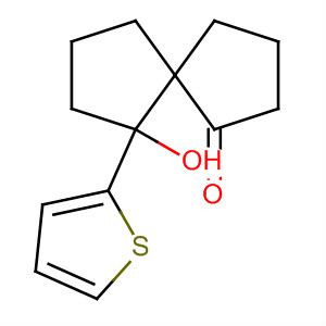 Molecular Structure of 138769-84-3 (Spiro[4.4]nonan-1-one, 6-hydroxy-6-(2-thienyl)-)
