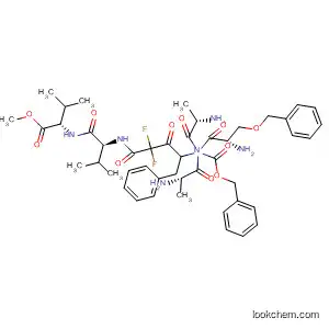 Molecular Structure of 138803-93-7 (L-Valine,
N-[N-[2,2-difluoro-1,3-dioxo-5-phenyl-4-[[N-[N-[N-[(phenylmethoxy)carb
onyl]-O-(phenylmethyl)-L-seryl]-L-alanyl]-L-alanyl]amino]pentyl]-L-valyl]-,
methyl ester, (S)-)