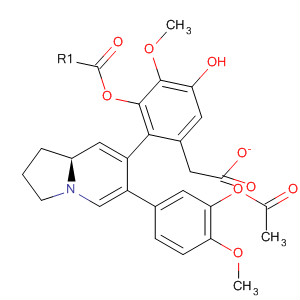 Molecular Structure of 138935-56-5 (Phenol,
4-[6-[3-(acetyloxy)-4-methoxyphenyl]-1,2,3,8a-tetrahydro-7-indolizinyl]-2
-methoxy-, acetate (ester), (S)-)
