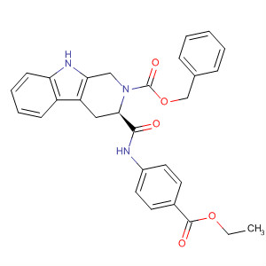 Molecular Structure of 139985-09-4 (2H-Pyrido[3,4-b]indole-2-carboxylic acid,
3-[[[4-(ethoxycarbonyl)phenyl]amino]carbonyl]-1,3,4,9-tetrahydro-,
phenylmethyl ester, (R)-)