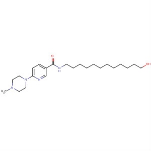 Molecular Structure of 141546-77-2 (3-Pyridinecarboxamide,
N-(12-hydroxydodecyl)-6-(4-methyl-1-piperazinyl)-)