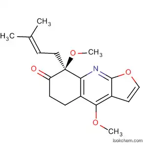 Molecular Structure of 141902-17-2 (Furo[2,3-b]quinolin-7(6H)-one,
5,8-dihydro-4,8-dimethoxy-8-(3-methyl-2-butenyl)-, (S)-)