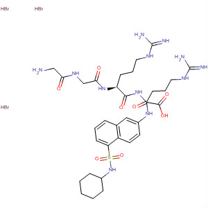 Molecular Structure of 141929-97-7 (L-Argininamide,
glycylglycyl-L-arginyl-N-[5-[(cyclohexylamino)sulfonyl]-2-naphthalenyl]-,
trihydrobromide)