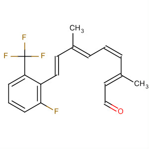 Molecular Structure of 142761-52-2 (2,4,6,8-Nonatetraenal,
9-[2-fluoro-6-(trifluoromethyl)phenyl]-3,7-dimethyl-, (E,E,Z,E)-)