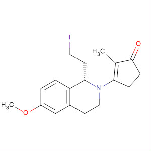 Molecular Structure of 142801-63-6 (2-Cyclopenten-1-one,
3-[3,4-dihydro-1-(2-iodoethyl)-6-methoxy-2(1H)-isoquinolinyl]-2-methyl-,
(S)-)