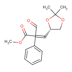 Molecular Structure of 143264-84-0 (Benzenepropanoic acid,
a-[(2,2-dimethyl-1,3-dioxolan-4-yl)methylene]-b-oxo-, methyl ester, (S)-)