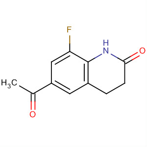 Molecular Structure of 143268-80-8 (2(1H)-Quinolinone, 6-acetyl-8-fluoro-3,4-dihydro-)