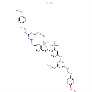 Molecular Structure of 143278-46-0 (Benzenesulfonic acid,
2,2'-(1,2-ethenediyl)bis[5-[[4-azido-6-[[[(4-methoxyphenyl)amino]carbon
yl]amino]-1,3,5-triazin-2-yl]amino]-, disodium salt)