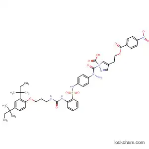 Molecular Structure of 143282-14-8 (1H-Pyrazole-1-carboxylic acid, 4-[2-[(4-nitrobenzoyl)oxy]ethyl]-,
2-[4-[[[2-[[[[3-[2,4-bis(1,1-dimethylpropyl)phenoxy]propyl]amino]carbonyl
]amino]phenyl]sulfonyl]amino]phenyl]hydrazide)