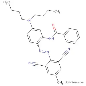Molecular Structure of 143407-50-5 (Benzamide,
N-[5-(dibutylamino)-2-[(2,6-dicyano-4-methylphenyl)azo]phenyl]-)