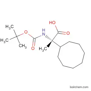 Molecular Structure of 143415-52-5 (Cyclooctanepropanoic acid, a-[[(1,1-dimethylethoxy)carbonyl]amino]-,
(S)-)