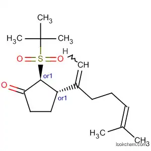 Molecular Structure of 143717-73-1 (Cyclopentanone,
2-[(1,1-dimethylethyl)sulfonyl]-3-(5-methyl-1-methylene-4-hexenyl)-,
trans-)