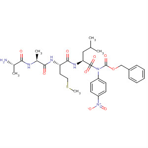 Molecular Structure of 143718-29-0 (L-Leucinamide,
N-[(phenylmethoxy)carbonyl]-L-alanyl-L-alanyl-L-methionyl-N-(4-nitrophen
yl)-)