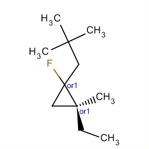 Molecular Structure of 143739-93-9 (Cyclopropane, 1-(2,2-dimethylpropyl)-2-ethyl-1-fluoro-2-methyl-, trans-)