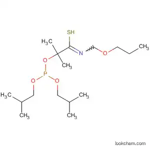 Molecular Structure of 143823-66-9 (Propanimidothioic acid,
2-[[bis(2-methylpropoxy)phosphinyl]oxy]-N-(hydroxymethyl)-2-methyl-,
propyl ester)