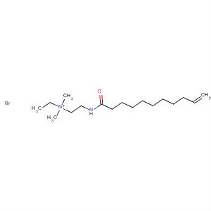 Molecular Structure of 144279-48-1 (Ethanaminium, N-ethyl-N,N-dimethyl-2-[(1-oxo-10-undecenyl)amino]-,
bromide)